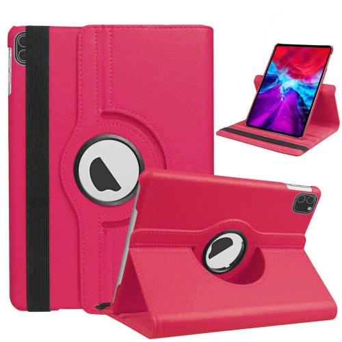 CSMART  【】 360 Rotating Pu Leather Stand Case Smart Cover for Ipad Air 4 5 4Th 5Th Gen. 10.9", Hot In Pink