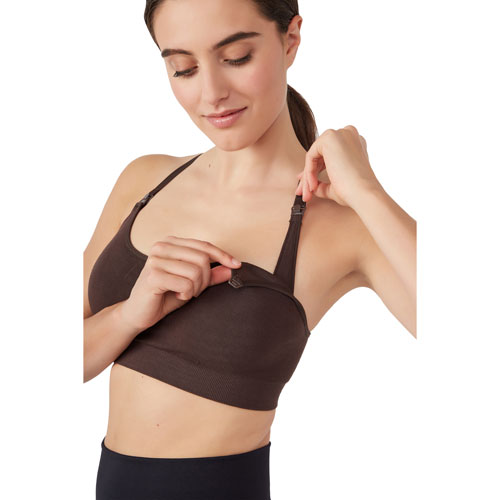 Soutien-gorge sans couture pour yoga/allaitement Bella de Modern Eternity - Petit - Chocolat