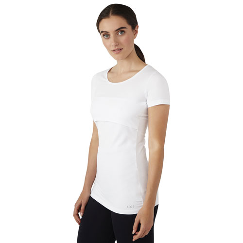Modern Eternity Nia Short Sleeve Nursing & Maternity Top - X-Large - White