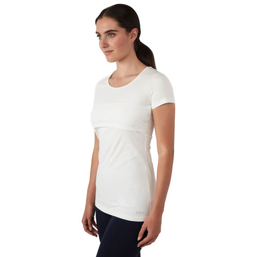 Modern Eternity Nia Short Sleeve Nursing & Maternity Top - Medium - Eggshell