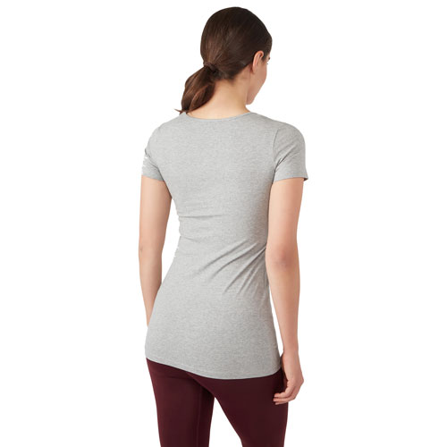 Modern Eternity Nia Short Sleeve Nursing & Maternity Top - Medium - Steel Grey Melange