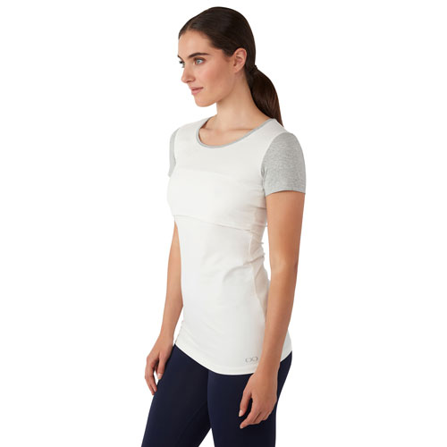 Haut d'allaitement et de maternité à manches courtes Nia de Modern Eternity - Petit - Gris/Coquille