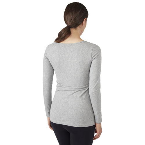 Modern Eternity Charlotte long Sleeve Nursing and Maternity Top - Medium - Steel Grey Melange