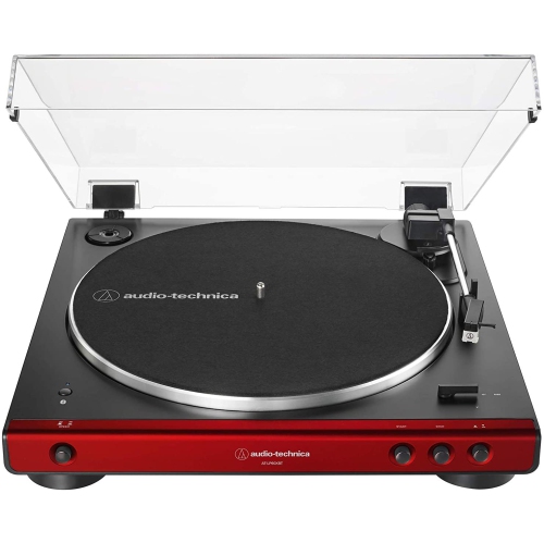 Audio-Technica AT-LP60XBT-RD Fully Automatic Belt-Drive Stereo Turntable, Red