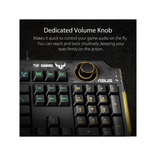 ASUS TUF Gaming K1 RGB keyboard (Dedicated volume knob,Spill-resistance,Side lig