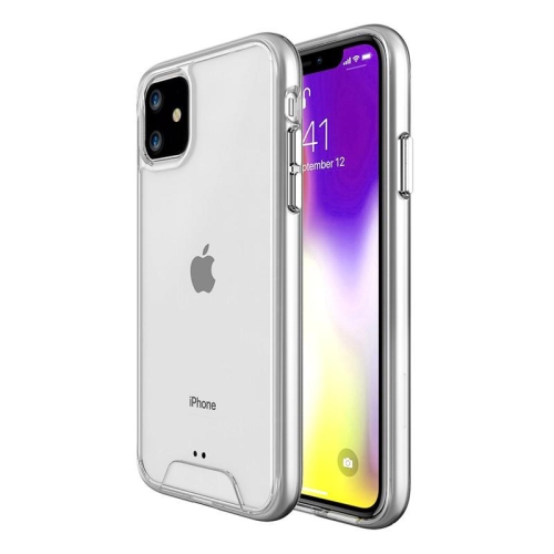 TopSave Crystal Clear Hybrid Case w/Silver Button For Iphone 11