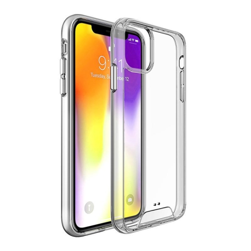 TopSave Crystal Clear Hybrid Case w/Silver Button For Iphone 11