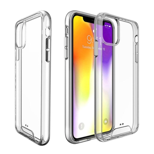 TopSave Crystal Clear Hybrid Case w/Silver Button For Iphone 11