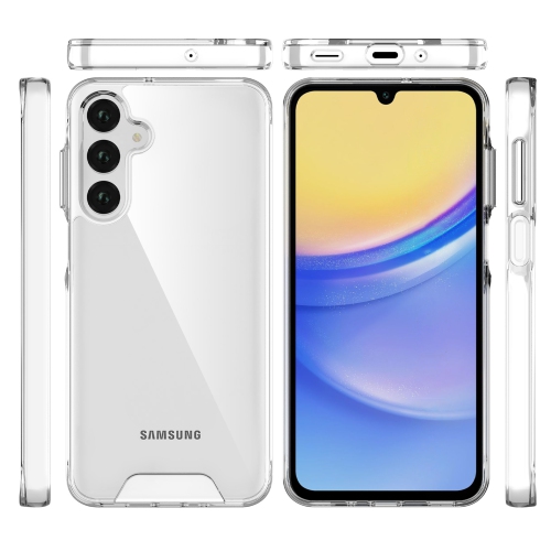 TopSave Crystal Clear Hybrid Protective Armor Case w/Silver Button For Samsung Galaxy A16 5G 6.7"