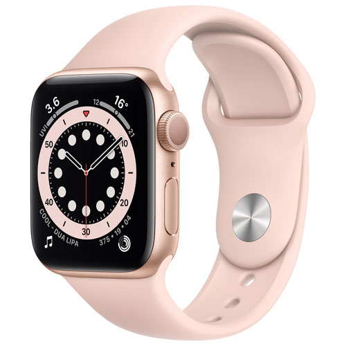 Apple Watch Series 6 avec boîtier de 40 mm en aluminium doré et bracelet sport sable rose - Remis à neuf