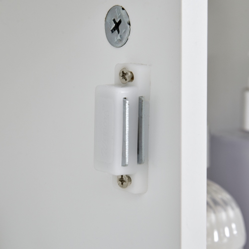 kleankin Wall-Mounted Medicine Cabinet, Bathroom Mirror Cabinet with Doors and Storage Shelves, White