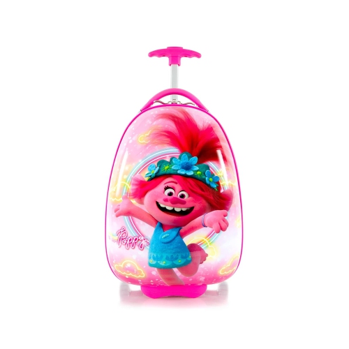 Trolls Kids Hardside Luggage Egg Shaped Carry-On Kids Suitcase Travel Trolley 18 Inch -Pink