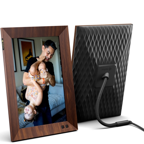 Nixplay 10.1 inch Smart Digital Photo Frame with WiFi Wood-Effect - Share Moments Instantly via EMail or App