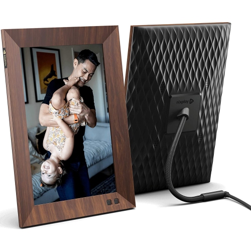 Nixplay Smart Digital Picture Frame 10.1 Inch Wood-Effect - Share Moments Instantly via EMail or App
