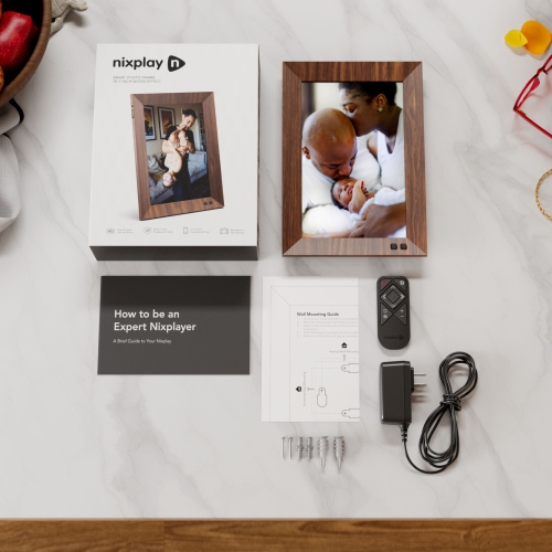 Nixplay 10.1 inch Smart Digital Photo Frame with WiFi Wood-Effect - Share Moments Instantly via EMail or App