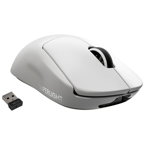 Souris de jeu optique sans fil à capteur HERO 25600 ppp G Pro X Superlight de Logitech - Blanc