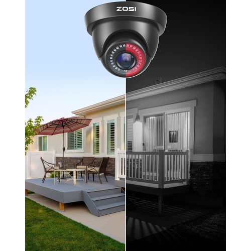 ZOSSI – Trousse de surveillance supplémentaire avec fil 2&nbsp;Mpx 1080P HD-TVI, 4pcs caméra de sécurité d’extérieur dôme IP66 pour enregistreur