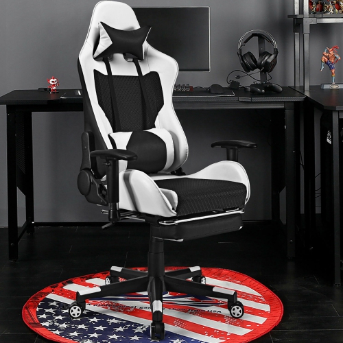 Costway Massage Gaming Chair Reclining Racing Office Computer Chair with Footrest