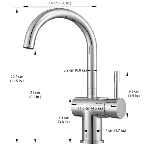 Ancona Aria Single Hole Bathroom Faucet in Chrome