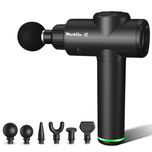 Mobile G Massage Gun BLACK - Extra Quiet - Extra Power - Extra Durable - 6 Hours Standby - Premium Percussion Massage Gun with 3 Speed Levels & 6 Mas