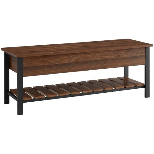 WALKER EDISON 48" Park City Modern Farmhouse Metal And Wood Storage Bench - Available In 4 Colours