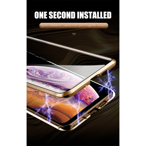 360° Front+Back Clear Tempered Glass Metal Magnetic Case Cover For iPhone 12