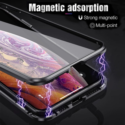 360° Front+Back Clear Tempered Glass Metal Magnetic Case Cover For iPhone 12 Pro