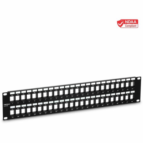 TRENDnet 48-Port Blank Keystone 2U HD Patch Panel -