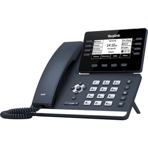 Téléphone IP T53 de Yealink avec/sans fil - DECT, Bluetooth - montable sur mur, ordinateur de bureau - SIP-T53 gris classique