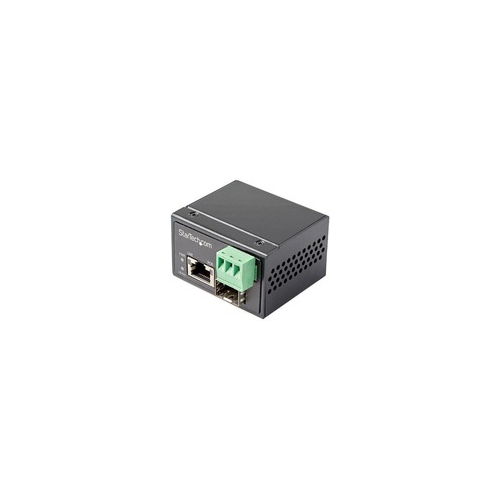StarTech PoE+ Industrial Fiber to Ethernet Media Converter 30W - SFP to RJ45 - SM/MM Fiber to Gigabit Copper Mini Size