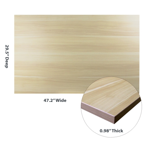 Boost Industries BeachOak-47 47" Single Piece Office Desk Top