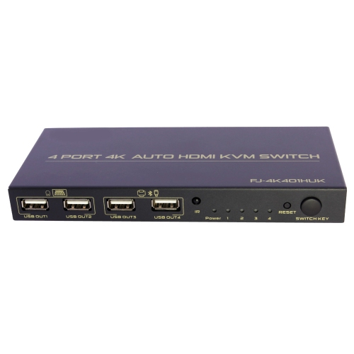 HDMI KVM Switch 4 Port Auto Hotkey USB 2.0 With 4 Set Cable Remote Control - axGear