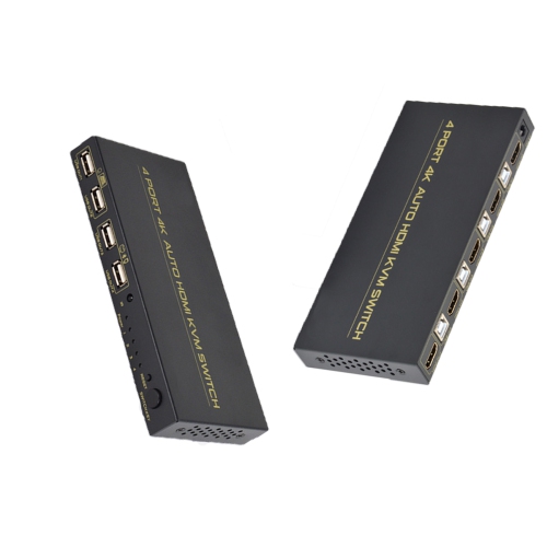 HDMI KVM Switch 4 Port Auto Hotkey USB 2.0 With 4 Set Cable Remote Control - axGear