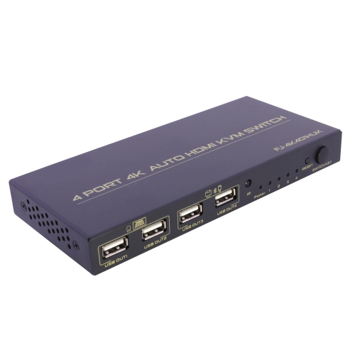 HDMI KVM Switch 4 Port Auto Hotkey USB 2.0 With 4 Set Cable Remote Control - axGear