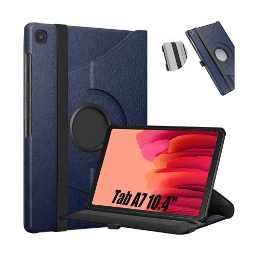 【CSmart】 360 Rotating PU Leather Stand Case Smart Cover for Samsung Tablet Tab A7 10.4" 2020, T500 T505 T507, Navy