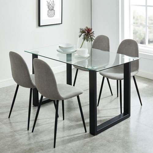 Olly Modern Fabric Dining Chair Set, Dining Table With Material Chairs Canada