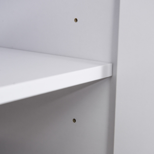 HOMCOM Computer Desk with Storage Drawers, Study Writing Table with Cabinet Adjustable Shelf for Home Office Workstation Bedroom, White