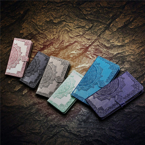 Luxe cuir cuir fleur Mandala étui portefeuille cuir pu haut de gamme SKYXD Luxury 3D pour Galaxy Note 20 de Samsung