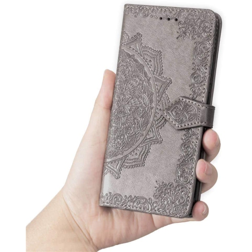 Luxury Embossed Mandala Floral Pattern Premium PU Leather Flip Wallet Case SKYXD Luxury 3D for iPhone 12 Pro