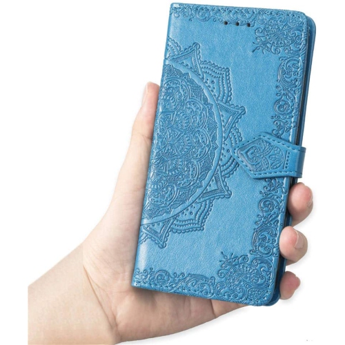 Cuir Etui Fleur de Mandala Coque, Créatif Floral Cover Folio Portefeuille Cuir PU Magnétique Stand Housse pour Samsung Galaxy Note 20