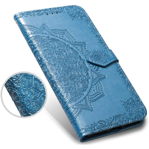 Cuir Etui Fleur de Mandala Coque, Créatif Floral Cover Folio Portefeuille Cuir PU Magnétique Stand Housse pour Samsung Galaxy Note 20