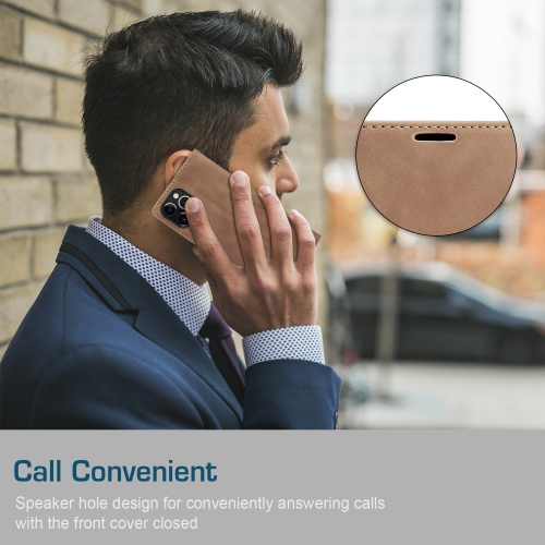 CaseMe Wallet Case Anti-Fall Retro Handmade Leather Magnetic Case Card Slot for iPhone 12 Pro