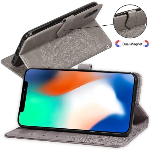 Luxe cuir cuir fleur Mandala étui portefeuille cuir pu haut de gamme SKYXD Luxury 3D pour Galaxy Note 20 de Samsung