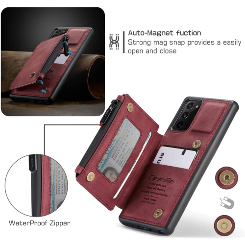 CaseMe Cuir Flip Étui Portefeuille emplacements de carte Support Housse Pour Samsung Galaxy Note 20
