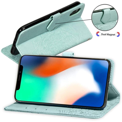 Cuir Etui Fleur de Mandala Coque, Créatif Floral Cover Folio Portefeuille Cuir PU Magnétique Stand Housse pour Samsung Galaxy Note 20 Ultra