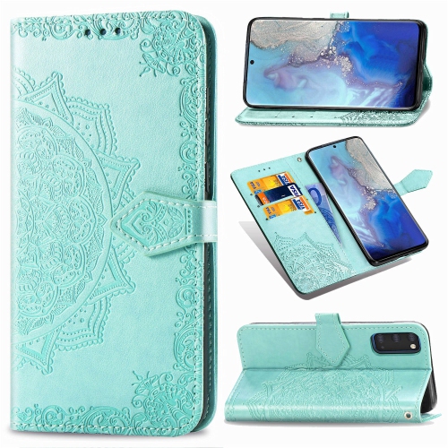 Cuir Etui Fleur de Mandala Coque, Créatif Floral Cover Folio Portefeuille Cuir PU Magnétique Stand Housse pour Samsung Galaxy Note 20 Ultra