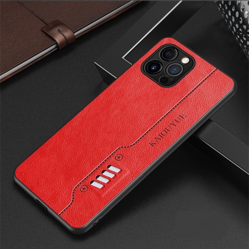 KELVIN  Fashion Leather Texture Shockproof Case Ultra Light Back Cover for Iphone 12 (Red)