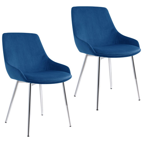 Cassidy Modern Fabric Dining Chair - Set of 2 - Blue