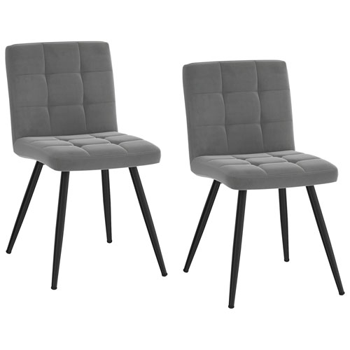 Suzette Contemporary Fabric Dining Chair - Set of 2 - Grey