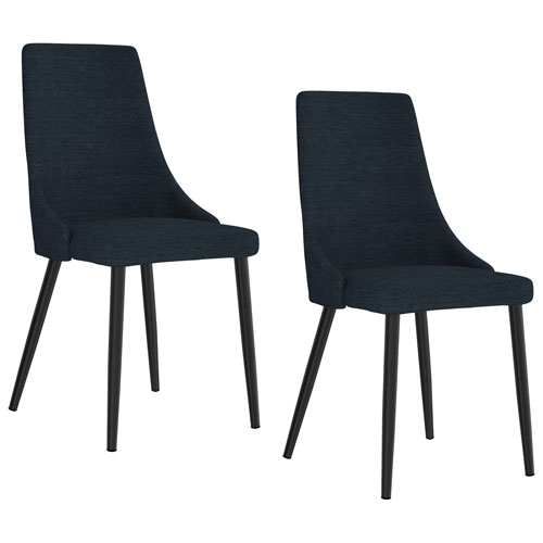 Venice Modern Fabric Dining Chair - Set of 2 - Blue